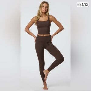 Brown Ribbed Tank inversion ribbed tan Vuori